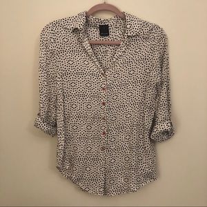 🖤 ELLA MOSS SPOTTED BUTTON DOWN BLOUSE 🖤